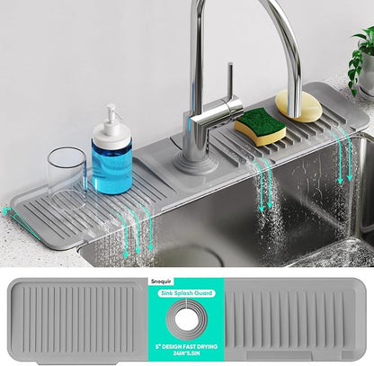 24 Inch Longer Faucet Mat for Kitchen SinkBathroom Kitchen Sink Splash Guard
