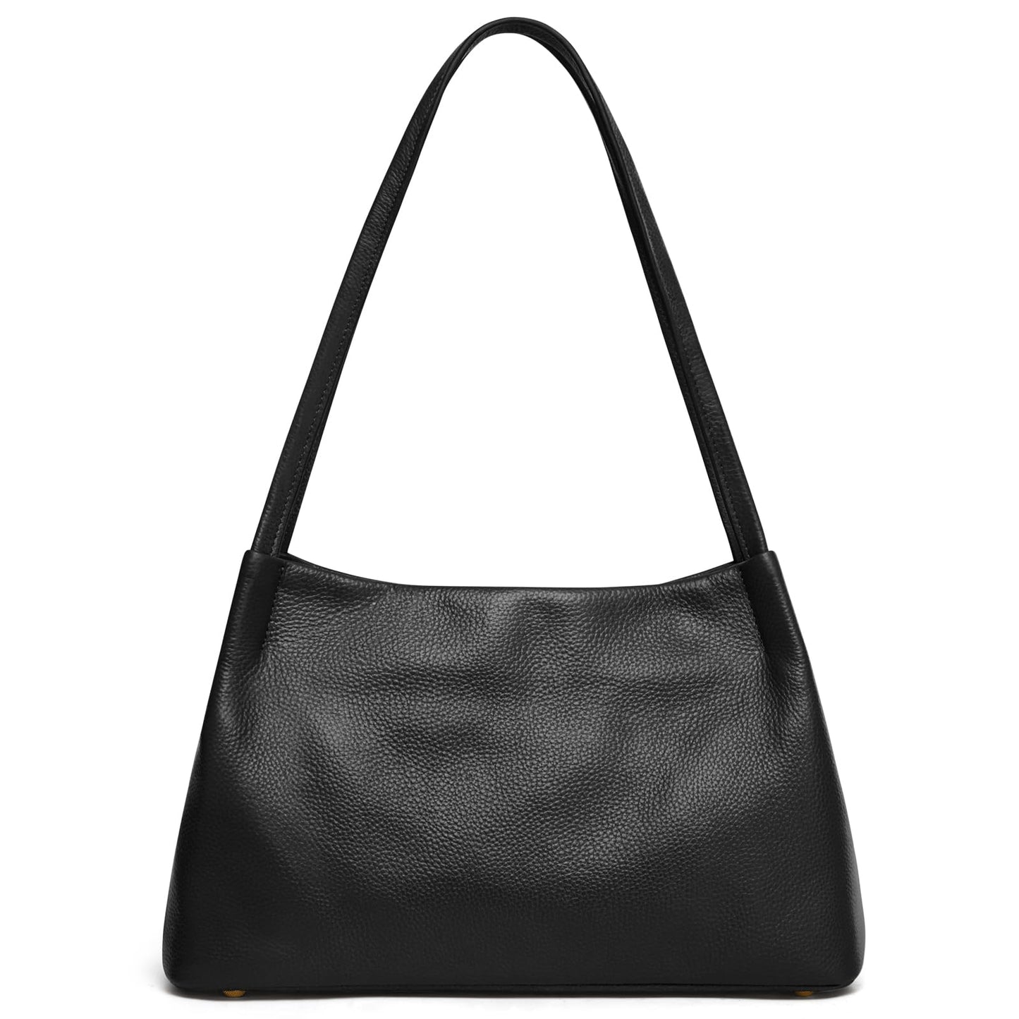 Kattee Leather Purses and Handbags for Women, Soft Genuine Leather Shoulder Hobo Bags with Top Magnetic Snap Closure, Black