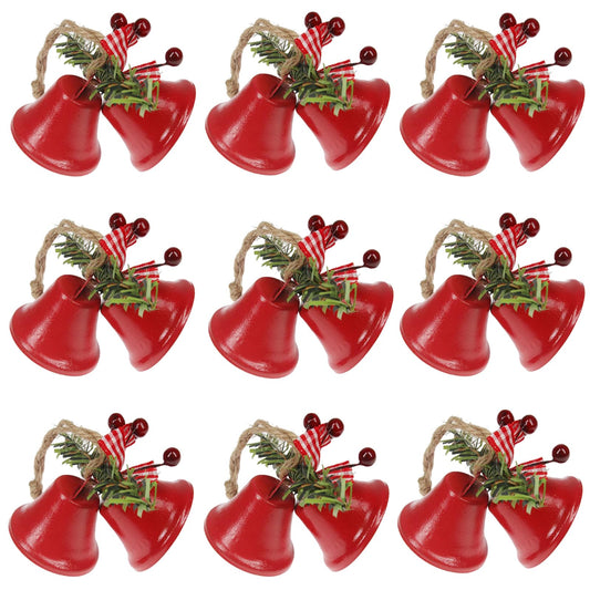 12 Pcs Red Christmas Bells, Tree Hanging Ornaments Metal Jingle Bells for Christmas Holiday Wreath Decoration Party & Home Door Festival Décor Campanas De Navidad