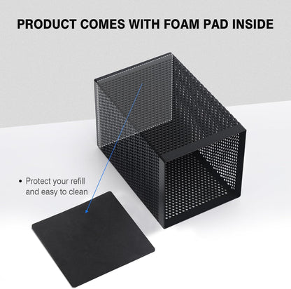 Comix Mesh Pen Holder Desk, Wire Pencil Holder with Foam Pad and Non-Slip Bottom Office Supplies Desk Organizer for Home Office School, 10 Packs