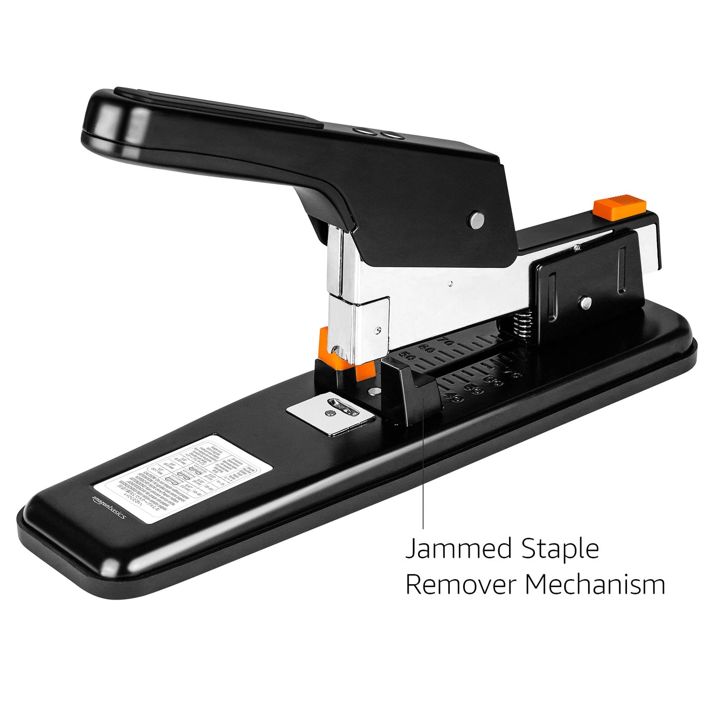 Amazon Basics Heavy Duty Stapler, 90 Sheets High Capacity, Large Office Stapler with 1000 Staples, Black