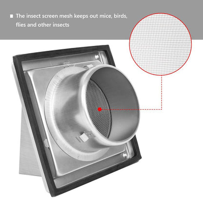 FRESH SPEED 4 Inch Dryer Vent Cover Outside Stainless Steel Wall Vent with Removable Cover and Insect Screen Mesh