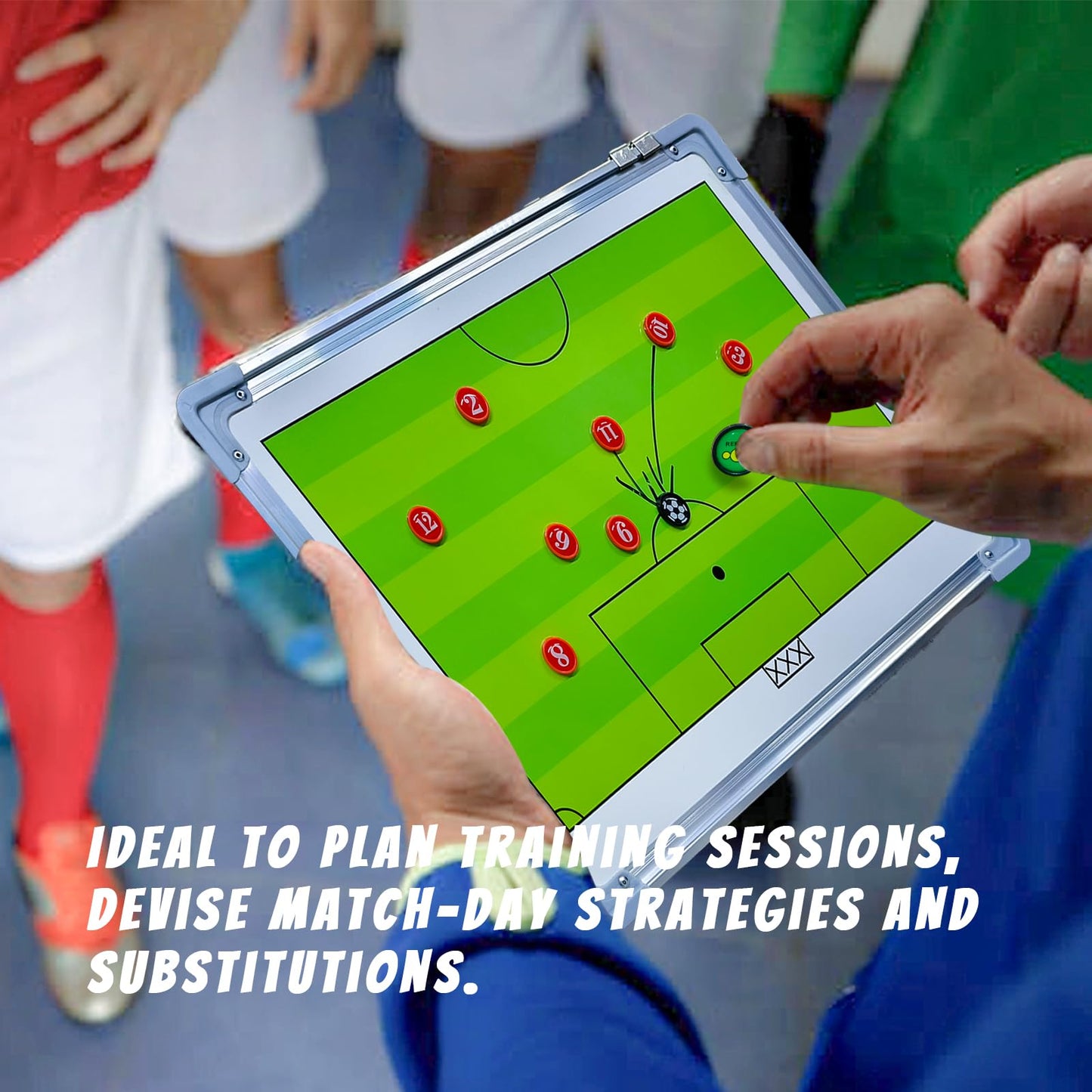 Pure Vie Magnetic Soccer Coaching Tactics Board, Portable Soccer Clipboard for Coaches Soccer Dry Erase Whiteboard Strategy Tactical Blackboard Football Coach Board with Player Markers, Pen and Eraser