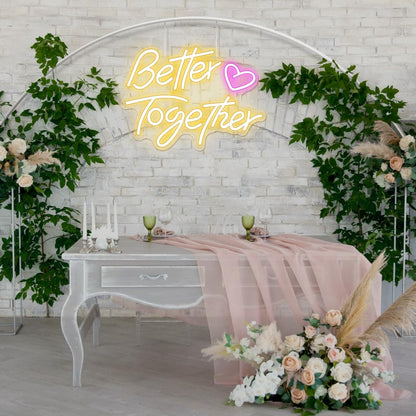 Better Together Neon Signs, Arrinew LED Neon Light Sign USB Powered for Home Wall Decor, Warm White Art Decorative Neon Lights for Holiday Party,Birthday Party,Wedding,Christmas