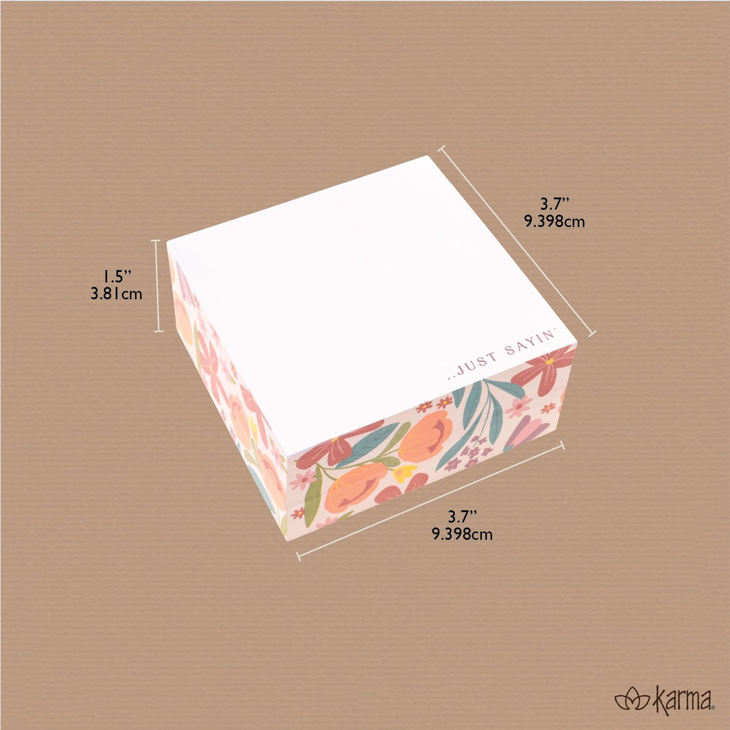 Karma, Block Notepad, 500 Sheet Memo Paper Cube, Non-Sticky Memo Pad Cube for Office, and Home, Houndstooth