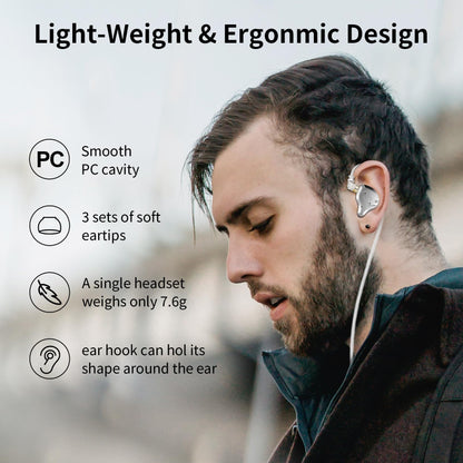 Gaming Earbuds Headphone, KZ ZS10 Pro Gaming for IEM Earphone, KZ in Ear Monitor IEM HiFi Earphone Earbuds with 5 Driver 4BA 1DD with Detachable 0.75mm 2 Pin Cable for Singer (Purple No Mic)…