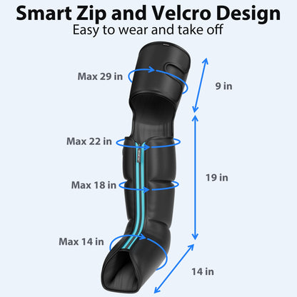 CINCOM Leg Massager for Circulation and Pain Relief, Air Compression 3 in 1 Leg Massager for Foot Calf & Thigh, Leg Compression Boots for Recovery, Edema, RLS Relief