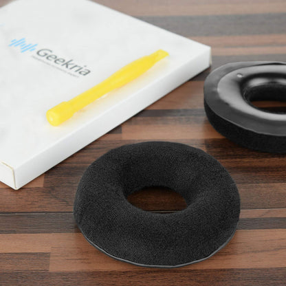 Geekria Comfort Velour Replacement Ear Pads Compatible with Sennheiser HD25-1, HD25, HD25SP, 25SP-II Headphones, Ear Cushions with Video Guide (Black)
