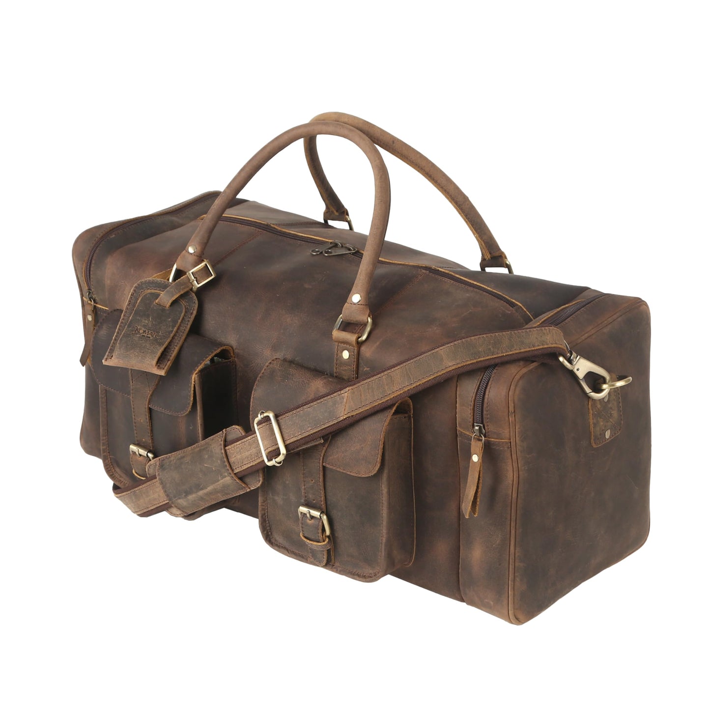 KomalC 24 inch Duffel Bag Travel Sports Overnight Weekend Leather Duffle Bag for Gym Sports Cabin Holdall bag