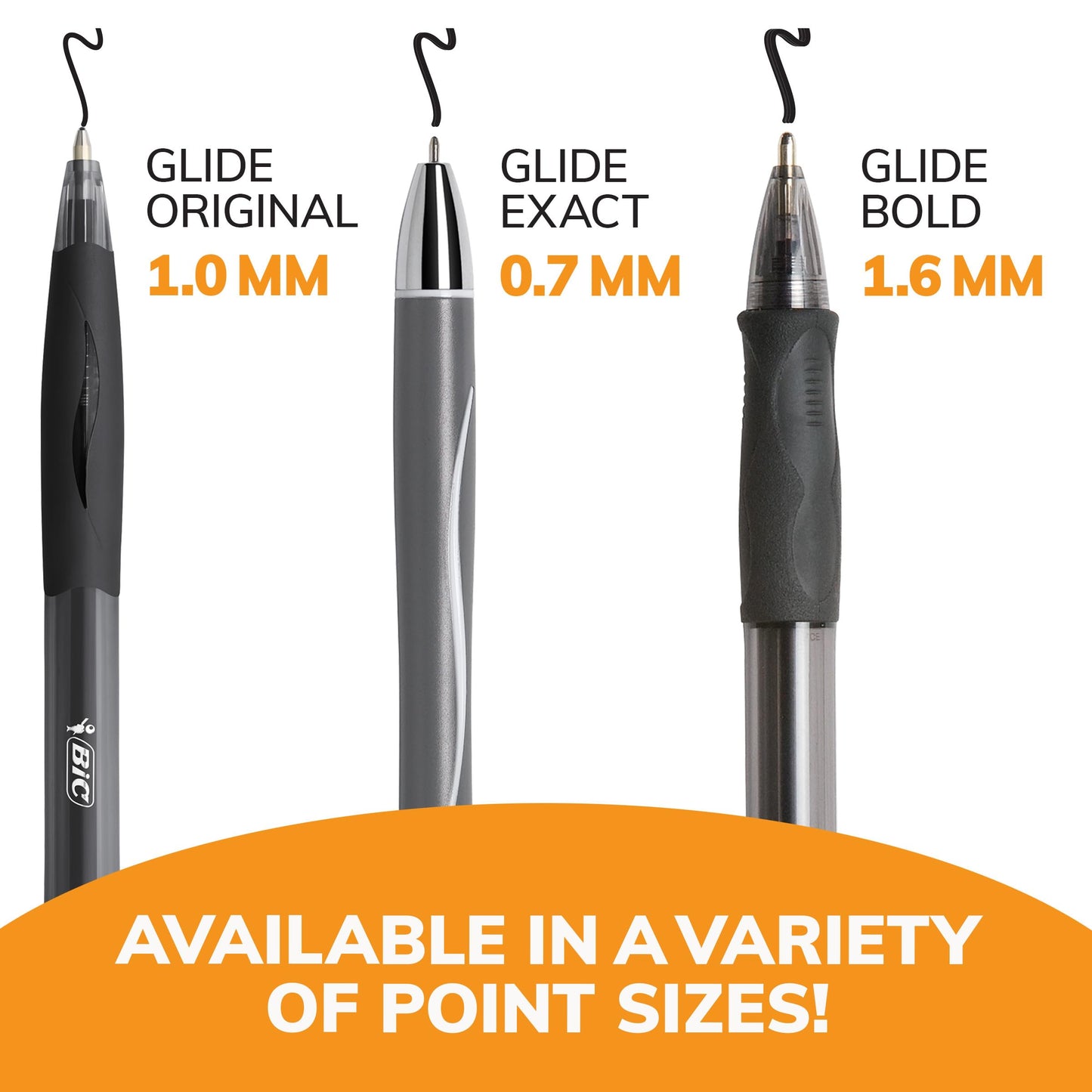 BIC Glide Exact Black Retractable Ballpoint Pens, Fine Point (0.7mm), 12-Count Pack, Ultra Smooth Writing Black Pens