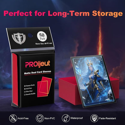 MTG Card Sleeves - 600 Pack Matte Dual-Sided Protectors | Opaque Back, Smooth Shuffle, Tear-Resistant, 6 Colors