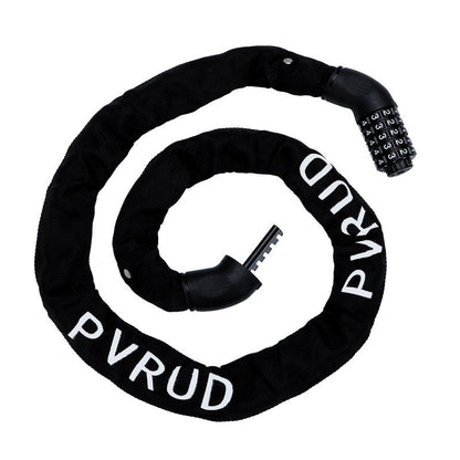 Pvrud Bike Chain Lock, 5 Digit Combination Heavy Duty Anti Theft 3.9Ft Bicycle Chain Lock,6mm Thick High Hardness keyless Bike Lock for Bike,Scooter,Motorcycle,Door, Gate