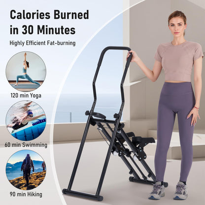 BODIOO Stair Stepper for Home Gym, Stair Climber with Adjustable Handlebar & Dual Incline Pedals, Compact Folding Cardio Exercise Climber for Full-Body Workout