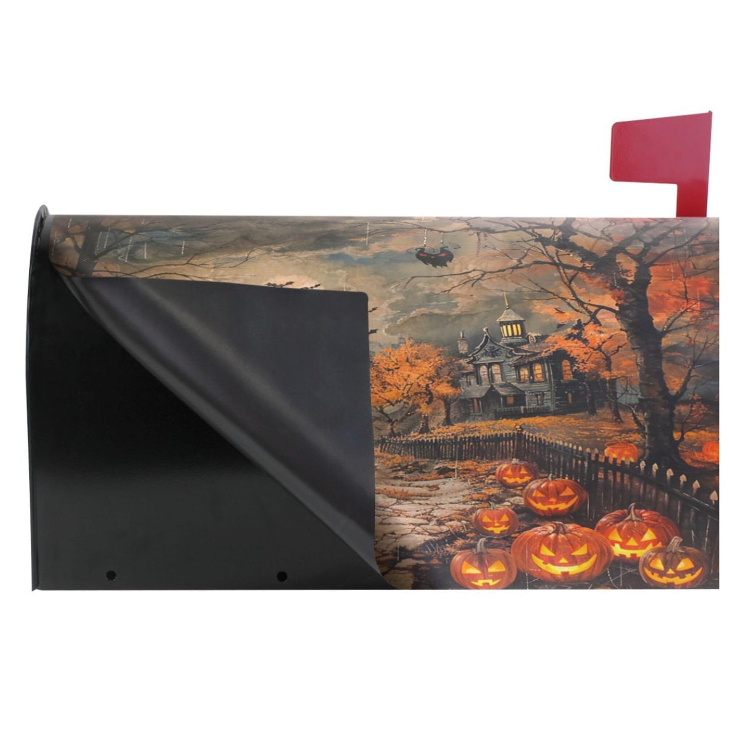 Wamika Happy Halloween Magnetic Mailbox Covers Spooky Pumpkin Lantern Mailbox Cover Standard Size Full Magnet Garden Yard Porch Mail Boxes Cover Holiday Decorations 21" L x 18" W