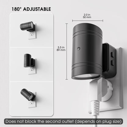 Briignite Night Lights Plug into Wall, Modern LED Night Light Plug in, Dusk to Dawn Sensor, Soft White 3000K, 0-100LM Adjustable Brightness, Dimmable NightLight for Hallway, Bedroom, Stairway, 2 Pack