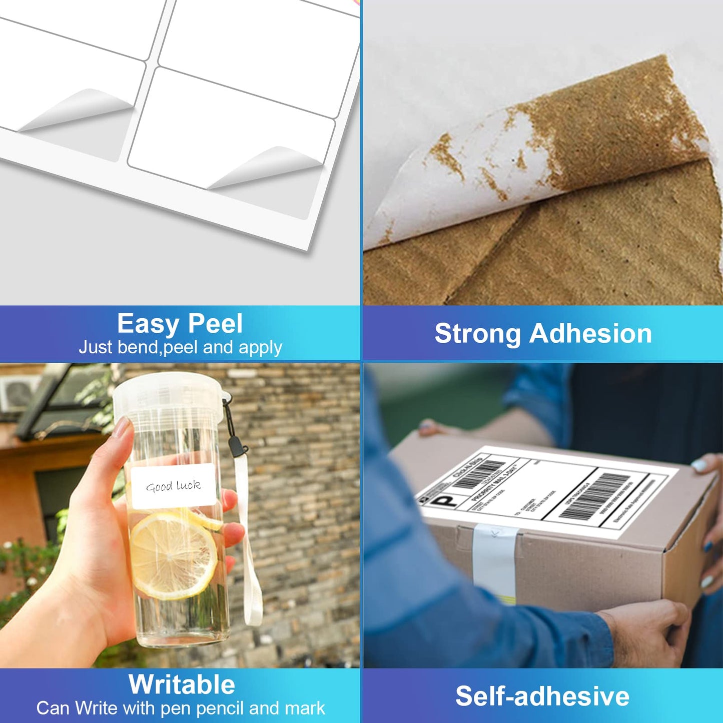 2" x 4" Shipping Labels, Printable White Sticker Labels for Laser/Inkjet Printer Mailing Labels 8.5"*11" US Letter-White, 10 per Sheet Total 1000 Labels (100 Sheets)