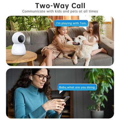 NoahTec Indoor Camera,1080P Pet Camera Baby Monitor,AI Motion Detection, 2-Way Talk, Night Vision, Siren, Compatible with Alexa