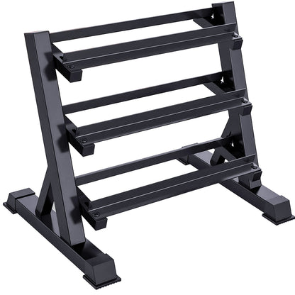 JDGG Dumbbell Rack Adjustable 3-Tier Weight Stand for Home Gym, 1100LB Capacity Heavy Duty Weight Storage Rack for Dumbbells, Kettlebells