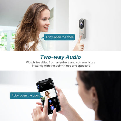 Orbitell Wireless Wi-Fi Video Doorbell Camera with Two Way Audio, AI Motion Detection, Night Vision and Cloud Storage, 2.4G Wi-Fi only