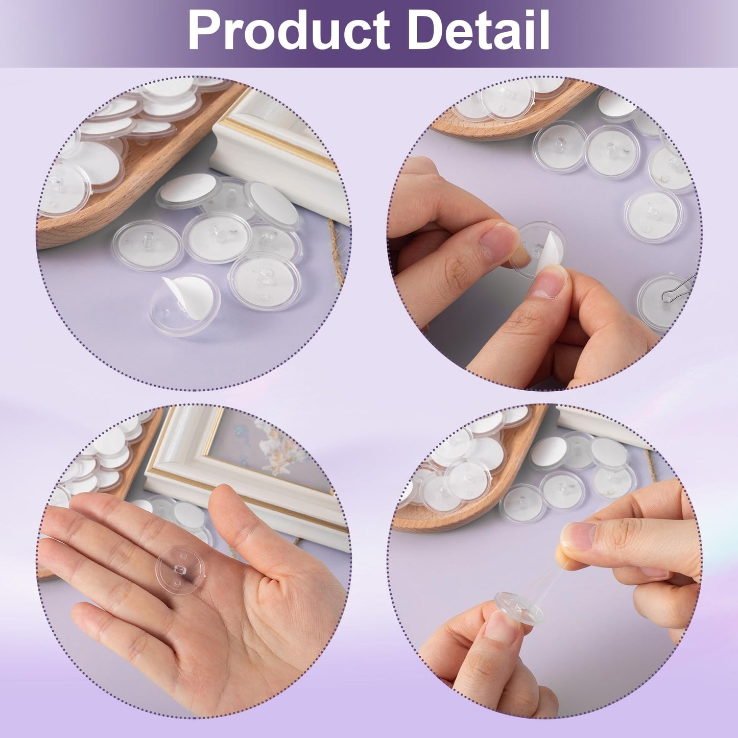 HINZIC 60 Pack Self-Adhesive Ceiling Hooks for Hanging, Heavy Duty No-Drill Ceiling Discs Sticky, Transparent Wall Hanger for Festival Wedding Birthday Party Christmas Balloon Decorations