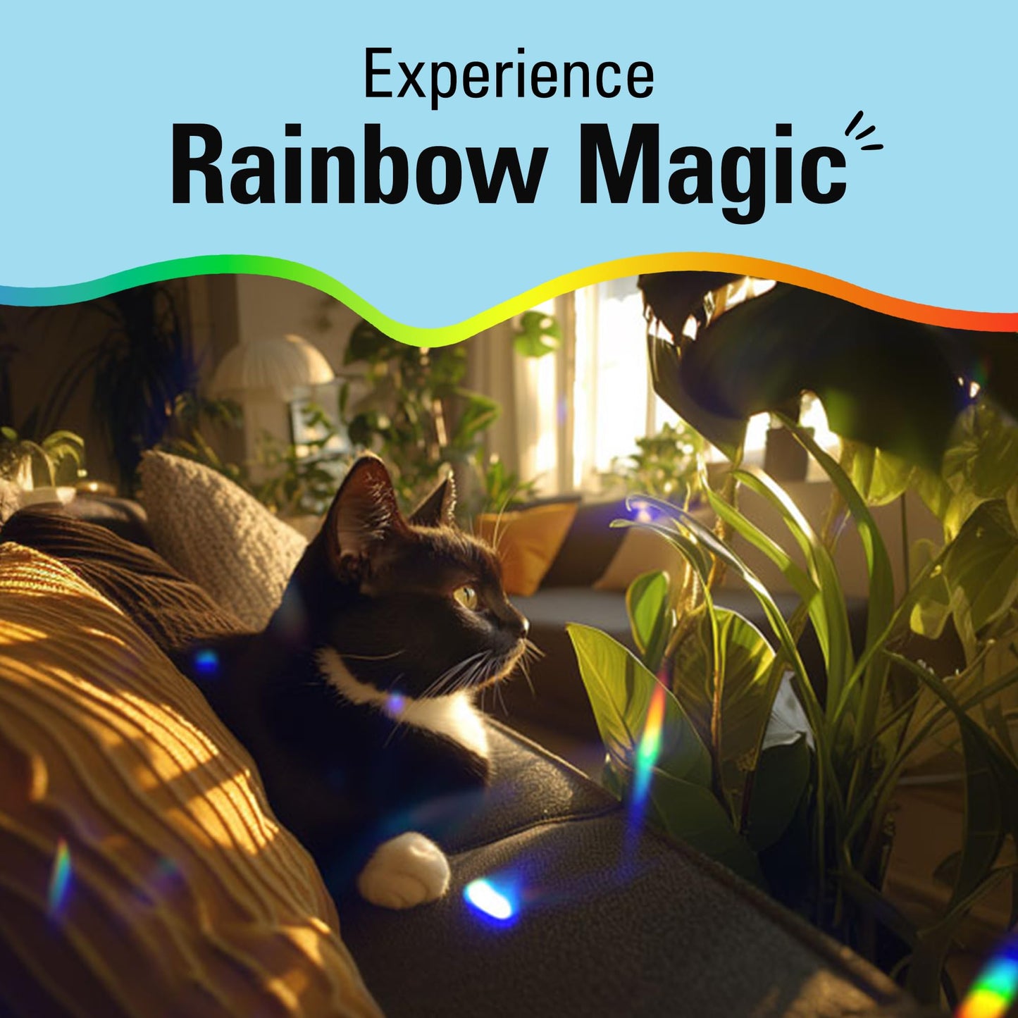 Kikkerland Solar Powered Rainbow Maker – Prism Suncatcher, Fun Home Window Decor – Unique Gift for Christmas & Birthdays – Standing Crystal