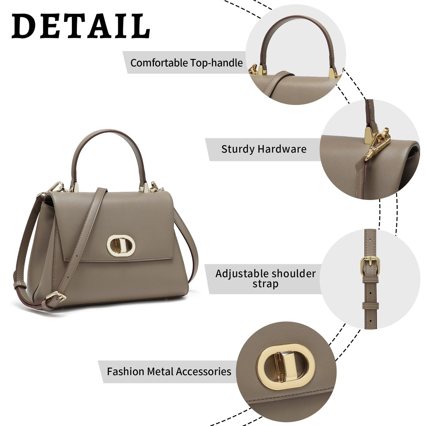 Top Handle Bag Leather Satchel Bags for Women Luxury Designer Business Crossbody Work Purse with Multiple Internal Pockets