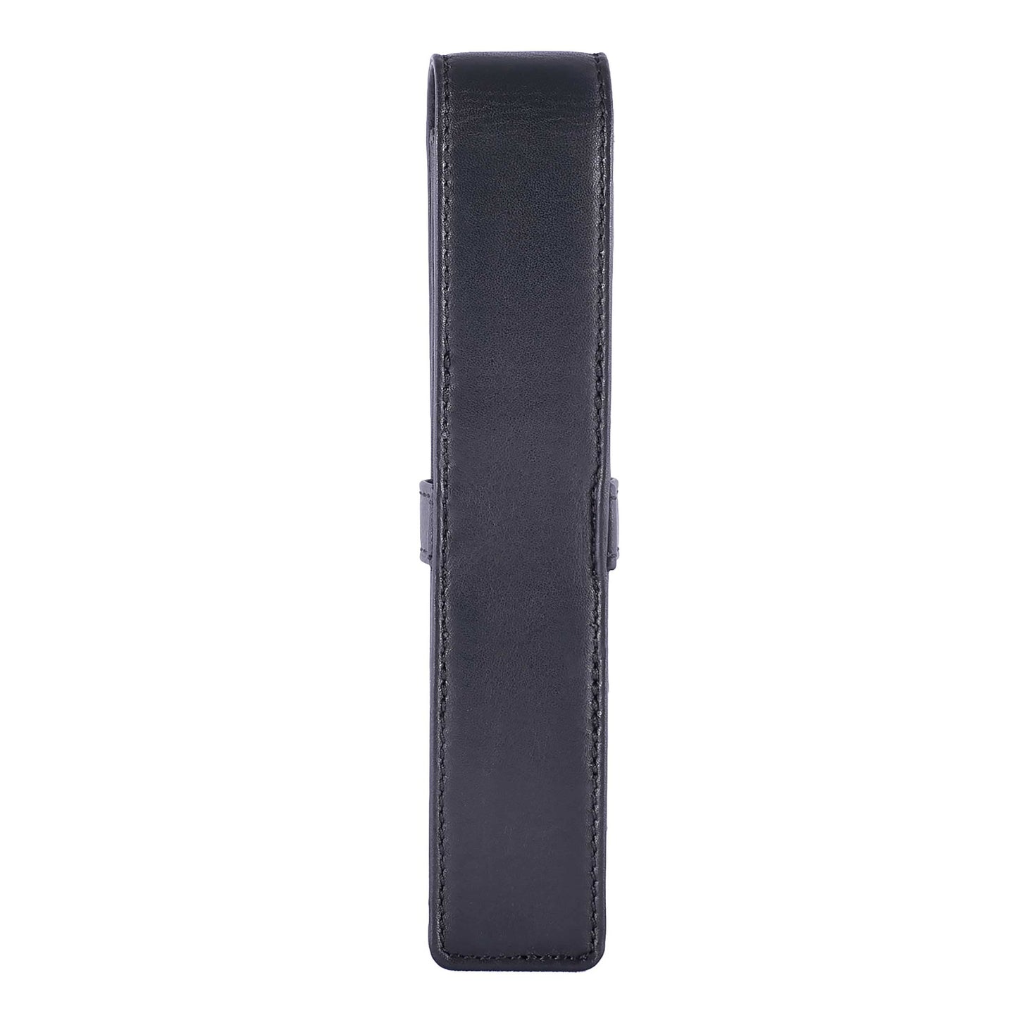 DiLoro Leather Single Pen Case Pencil Pouch Holder for One Fountain Ballpoint Rollerball Pen and Pencil (Black)