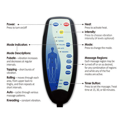Snailax Vibration Back Massager with Heat, Massage Seat Cushion with 6 Vibrating Motors and 2 Heat Levels, Massage Chair Pad for Home Office use, Gifts for Him Her