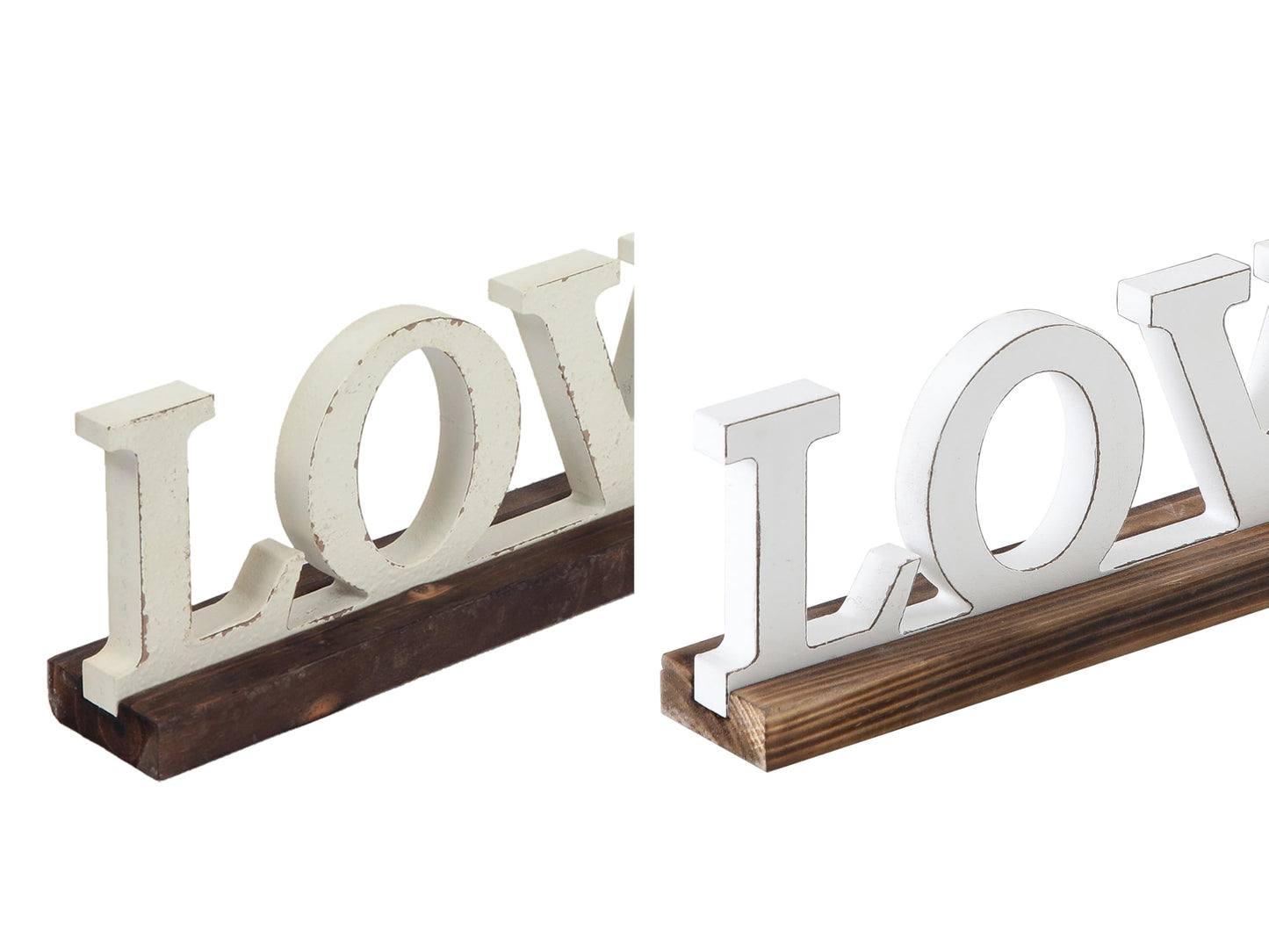 Sintosin Rustic Love Signs Decor 12", Farmhouse Wooden Love Signs for Home Decor, Distressed White Wedding Signs for Tabletop, Decorative Bedroom Signs for Valentine Thanksgiving Christmas