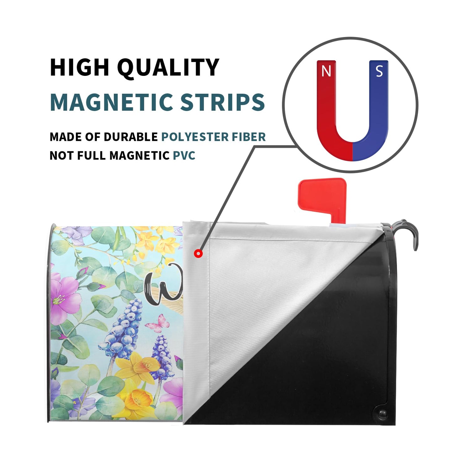 Spring Summer Flowers Mailbox Covers Magnetic Large Size 25x21 Inch Cherry Blossom Mailbox Cover Spring Hummingbird Mailbox Wraps Post Letter Box Cover Decoration for Outdoor Garden Home Yard Outside