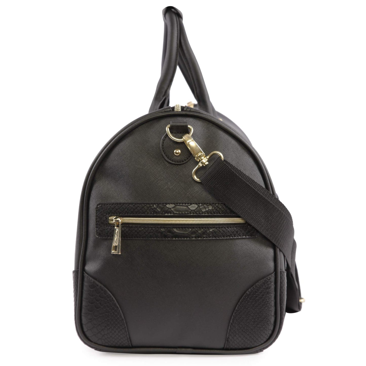 BEBE Ellisa Weekend Travel Bag For Women Weekender Bag, Black Croc