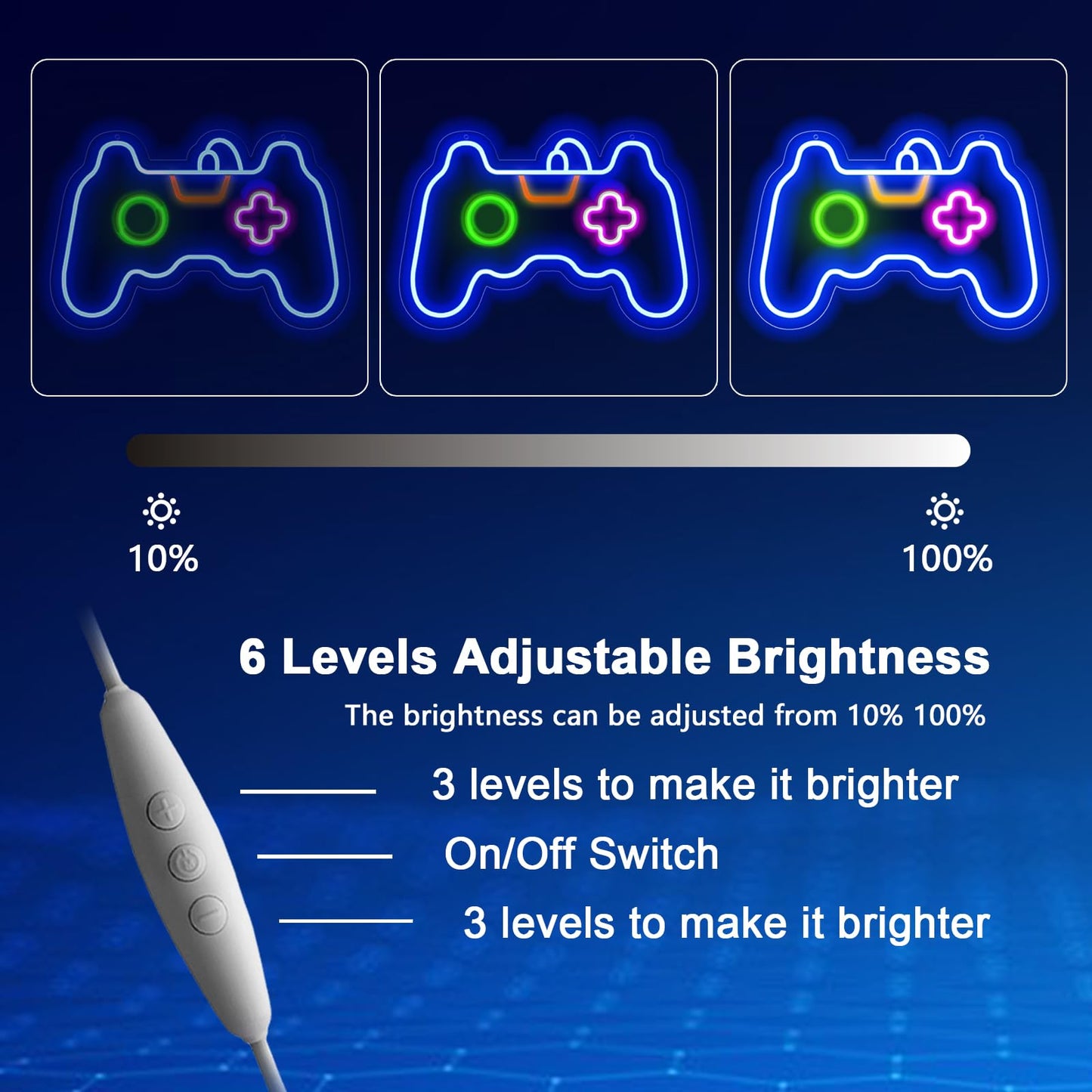 KENFARI Gamer Neon Sign, Gamepad Shaped LED Neon Sign for Gamer Room Decor, Game Neon Light for Teen Boy Room Decor, Best Gamer Gifts for Boys, Kids