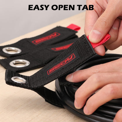 6 Pack Heavy Duty Large Storage Straps, 13", 10", 17" Reusable Cable Ties with Carry Handle, Cord Organizer Loop Hangers for Extension Cords, Hoses, Power Cables, and Ropes