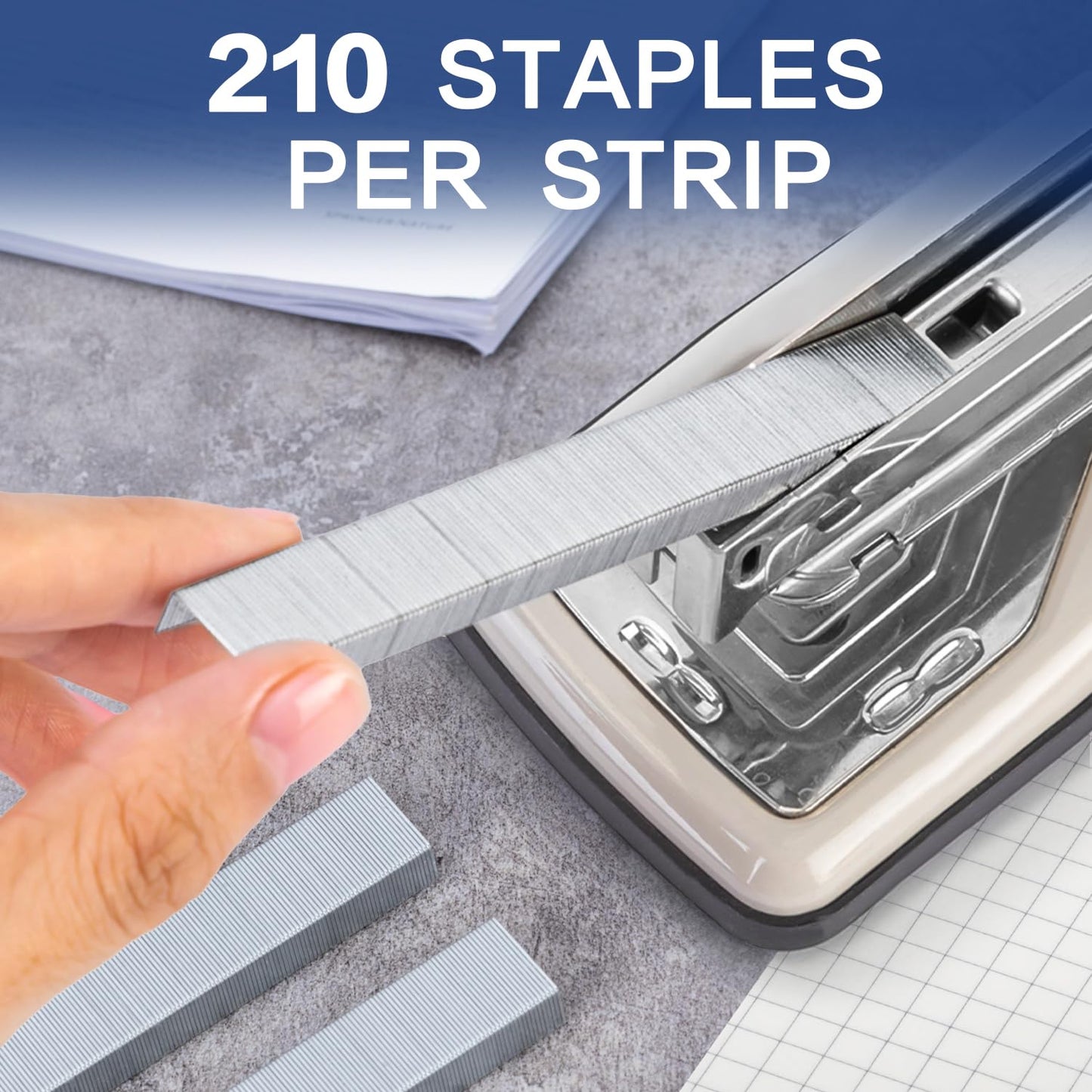 Deli Staples, 50000 Staples, Standard Staples for Desktop Staplers, 1/4'' Length, 210/Strip, 10 Boxes of 5000 Each