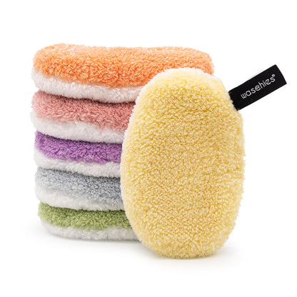 waschies Washable make-up removal and cleaning pads, reusable, deep pore cleaning only with water, skin-friendly, hypoallergenic, super soft "Colour Edition", set of 6