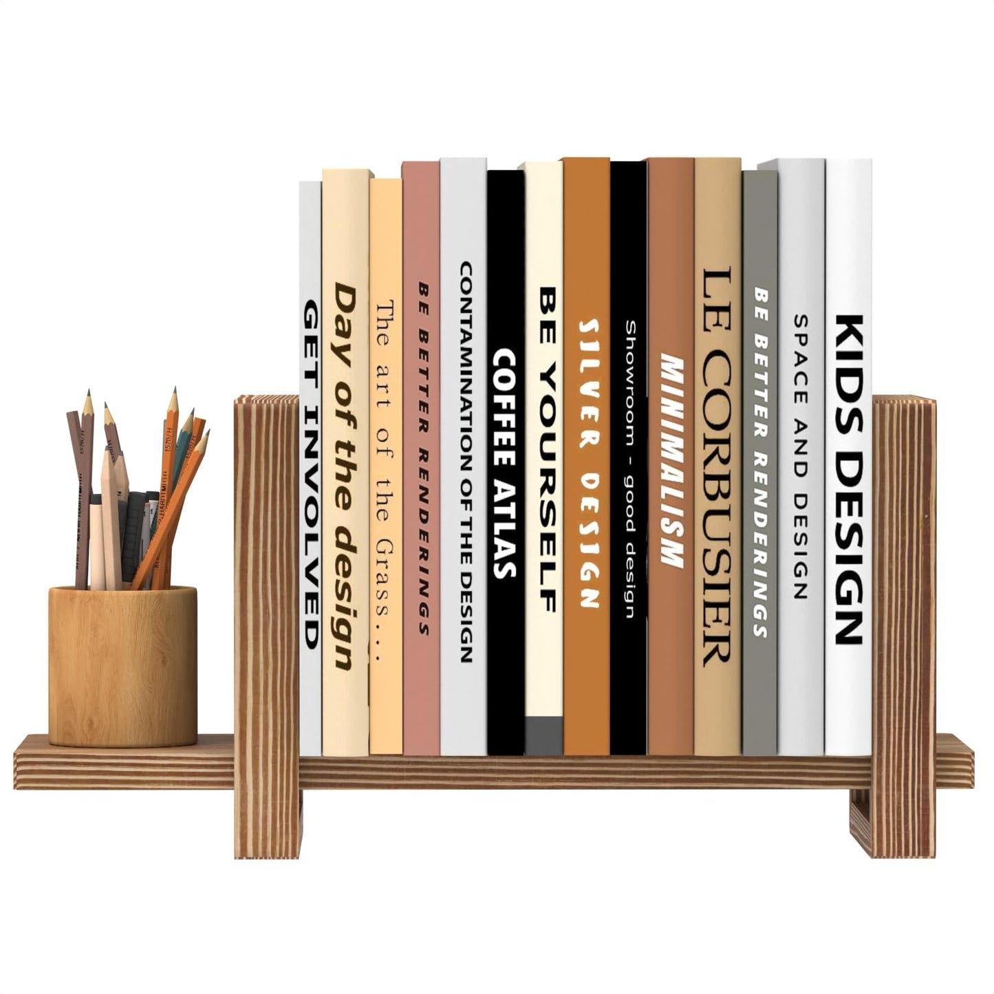 Adjustable Desktop Bookshelf Wooden Table Top Bookshelf Retro Mini Book Shelf Desk Organizer Magazine Files Letters Holder Rack, Easy Assembly No Tools or Nails Required, Tabletop Book Storage Rack