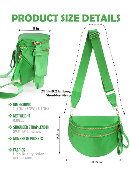 Pure Colour Crossbody Bag Bum Bag for Women,Spacious Purse Fanny Packs Belt Bag,Oversized Bum Bag (Colour Bum Bag-Beige)