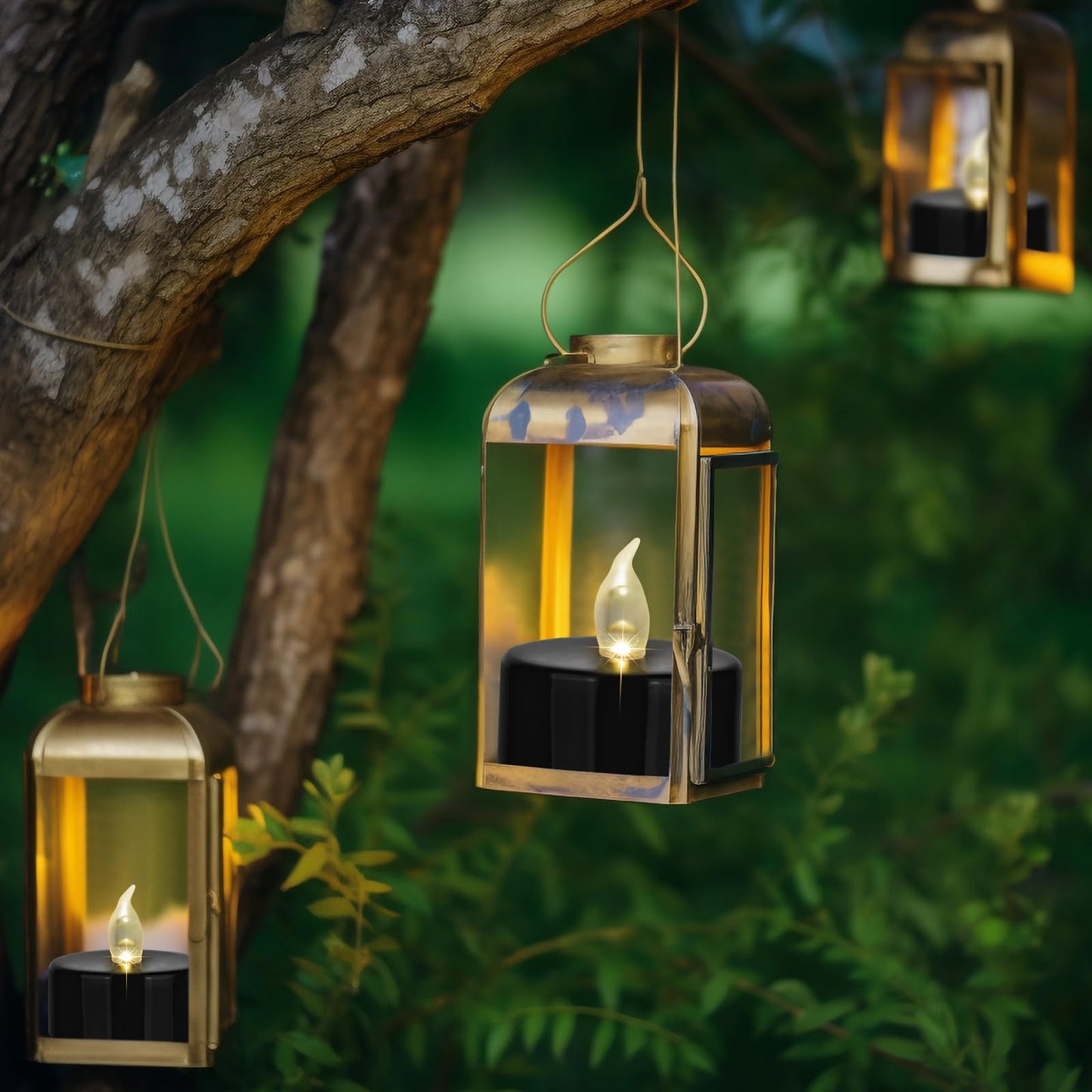 Hanzim Battery Operated LED Tea Lights: 12PACK Flameless Votive Candles Lamp Realistic and Bright Flickering Holiday Gift Long Lasting 200Hours for Seasonal & Festival Celebration Black