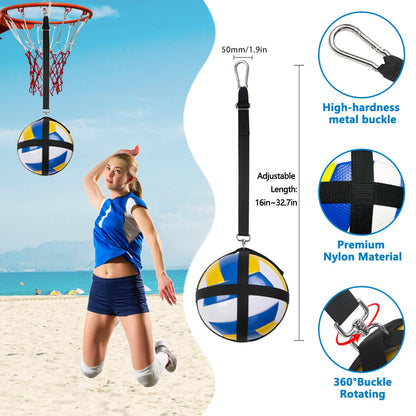 Upgraded Volleyball Training Equipment Aid, Premium Solo Practice Trainer for Serving, Setting, Spiking & Arm Swing, Perfect volleyaball Trainer kit for Beginners & Pro, Perfect Volleyball Gift.