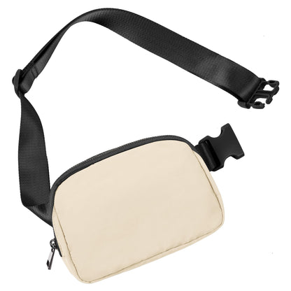 ODODOS Unisex Mini Belt Bag with Adjustable Strap Small Fanny Pack for Workout Running Traveling Hiking, Black
