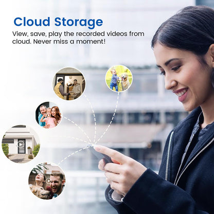 Orbitell Wireless Wi-Fi Video Doorbell Camera with Two Way Audio, AI Motion Detection, Night Vision and Cloud Storage, 2.4G Wi-Fi only