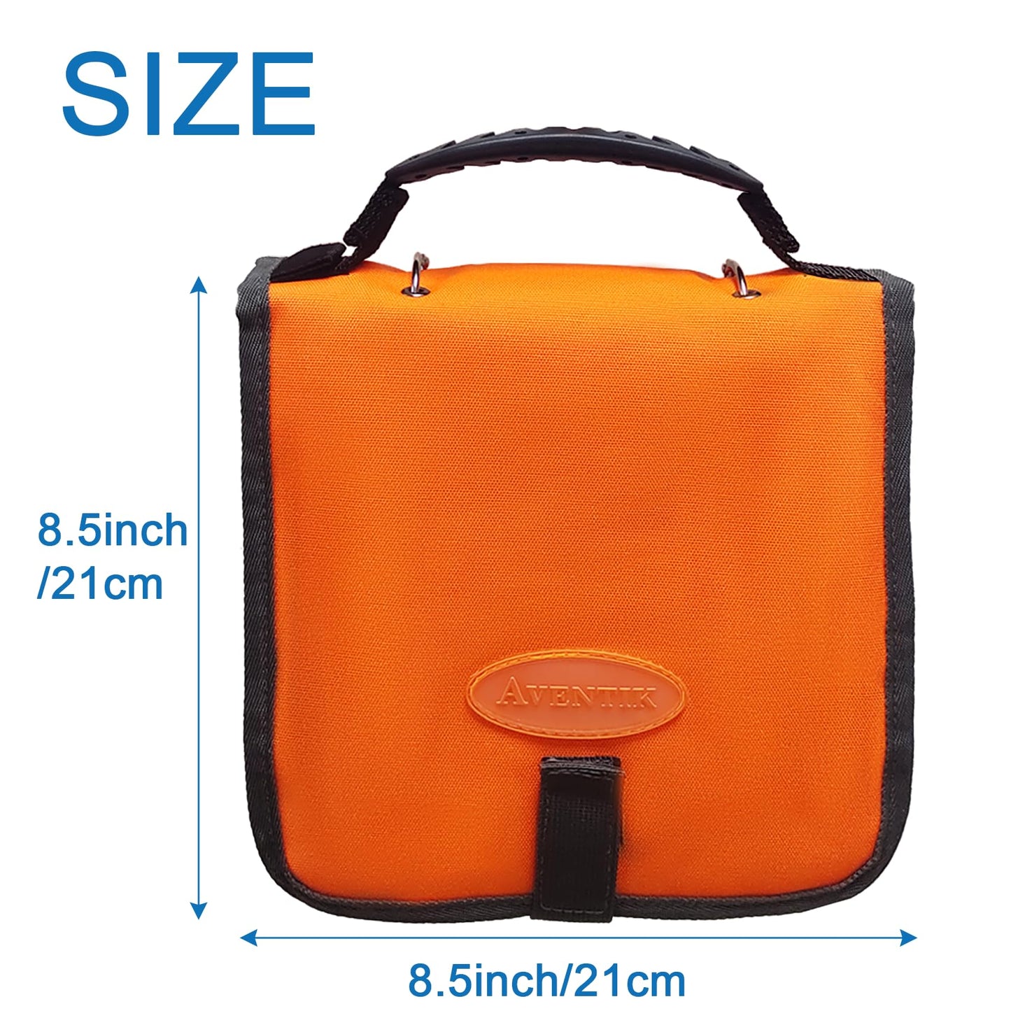 Aventik Fishing Tackle Binder Soft Cover Fishing Bait Organized Storage Rig Bag Soft Bait Binder Saltwater Resistant Fishing Bag 8.5x8.5x1.1inch(Orange)