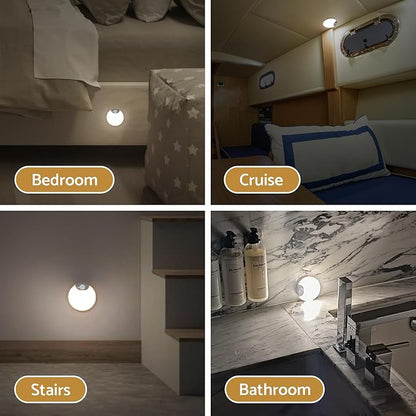 Motion Sensor Night Light Rechargeable 2-Pack, Battery Operated Hallway Lights, Stair Lights Motion Sensor Indoor, Magnetic, Dimmable, Motion Light for Stairs, Bathroom, Hall, Cruise