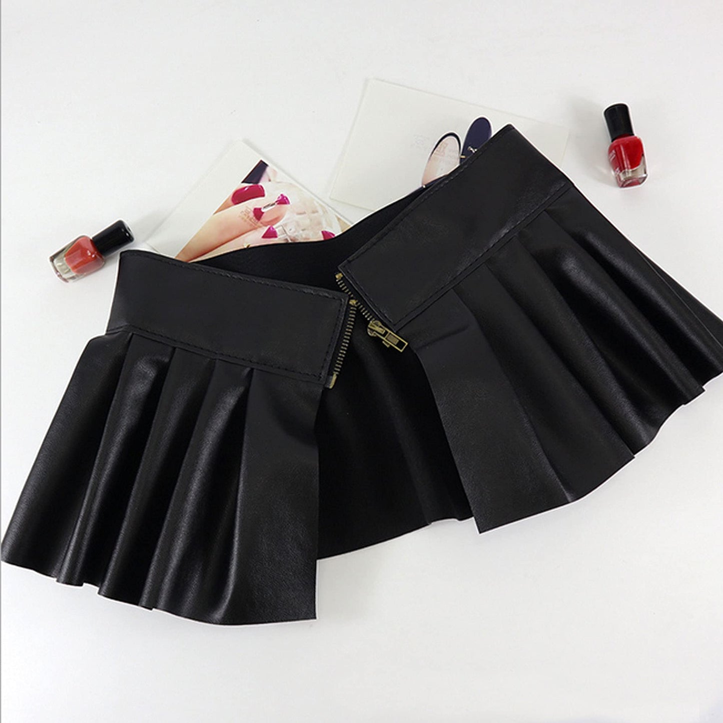 U Scinan Women's Dress Belt PU Leather Pleated Fashion Stretchy Peplum Cinch Belt Skirt Style Elastic Wide Waistband