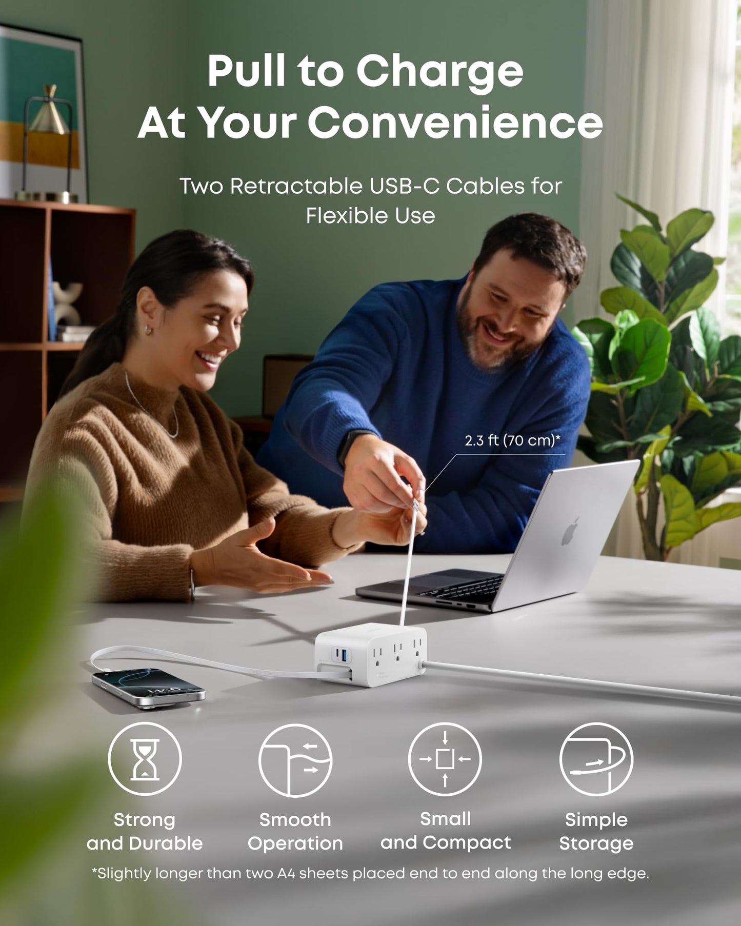ANKER Nano Charging Station, 100W 7-in-1 Power Strip, InstaCord