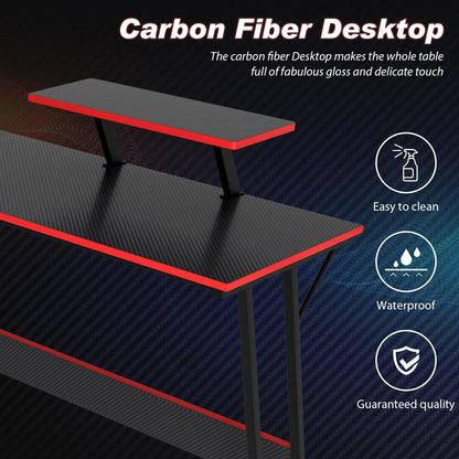 PayLessHere L Shaped Desk Corner Gaming Desk Computer Desk with Large Desktop Studying and Working and Gaming for Home and Work Place,Black