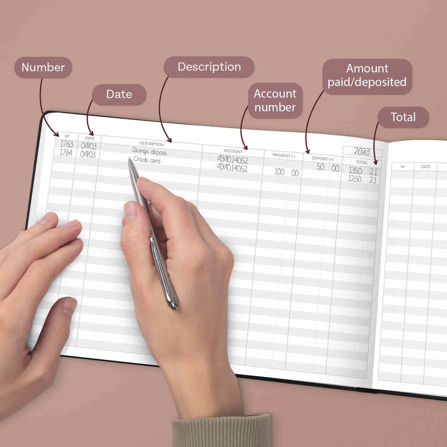 Skyline Accounting Ledger Book – Columnar Log Journal for Personal & Small Business Bookkeeping – Money Expense Log, Hardcover 10x7” (Black)