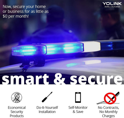 YoLink Outdoor Security Siren & Smart Alarm Controller Kit - Loud 110 dB, Wireless, Battery-Powered, 1/4 Mile Range, Android-iOS App, Alexa, Google, IFTTT, Home Assistant, Hub Required!