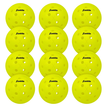 Franklin Sports Outdoor - X-40 Pickleball Balls - USA (USAPA) Approved - 12 Pack Outside - Optic Yellow - US Open Ball
