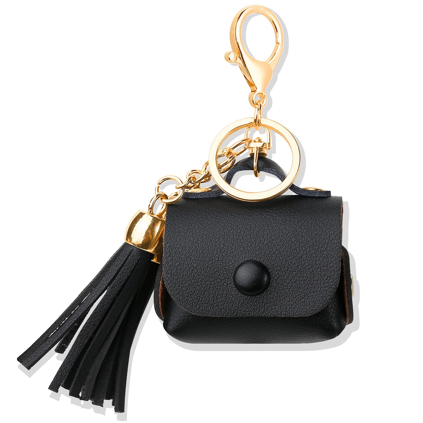 MODOS LOGICOS Case Cover for AirPods 3 (2021), PU Leather Case with Couple of Drooping Tassels Compatible with Apple AirPods 3rd Generation - Black